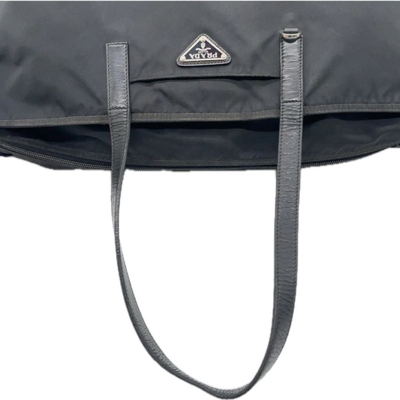 Prada Logo Tessuto Black Nylon and Leather Tote - Picture 9 of 15
